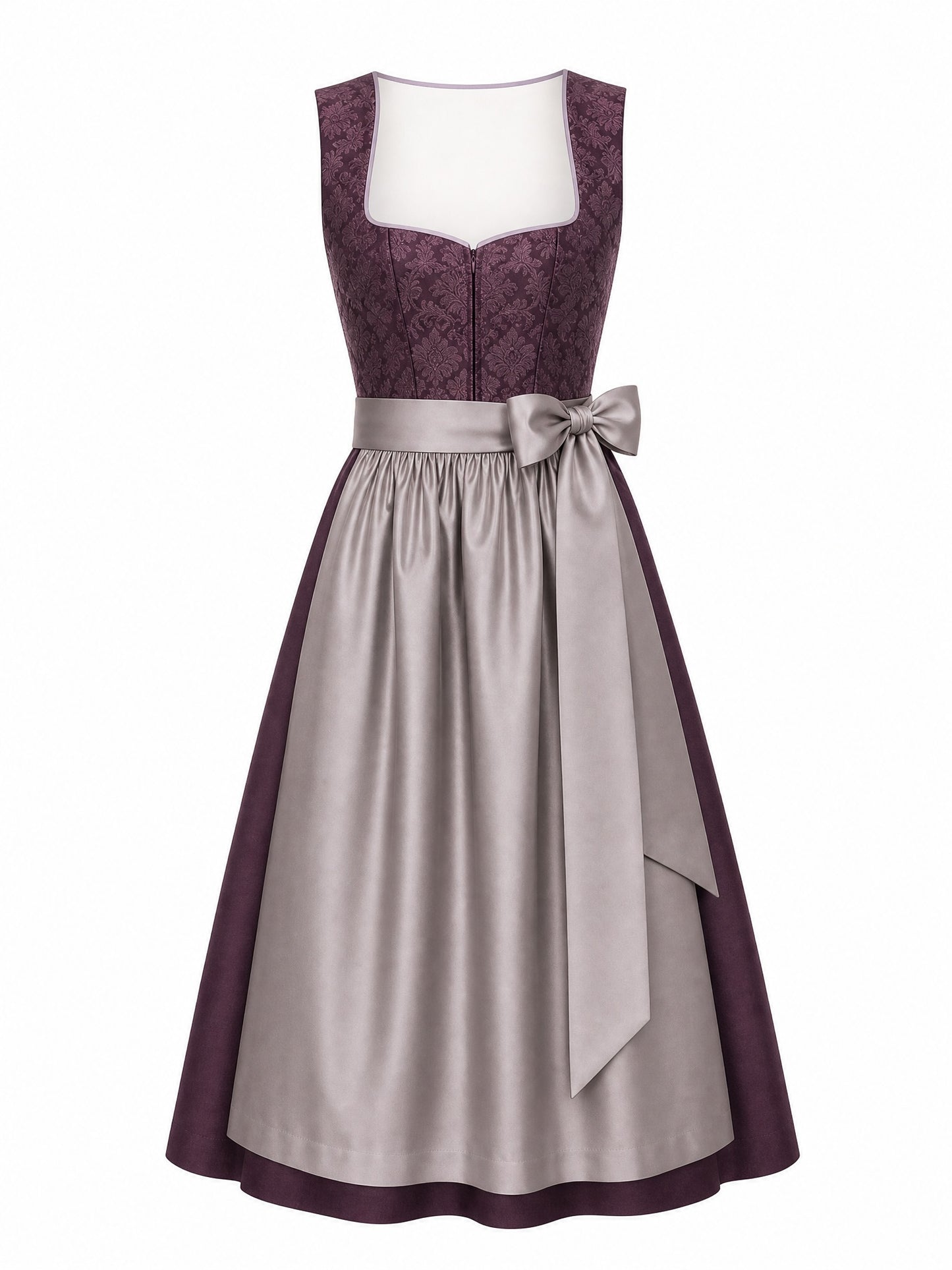 Aubergine Dirndl Elena – Herzform