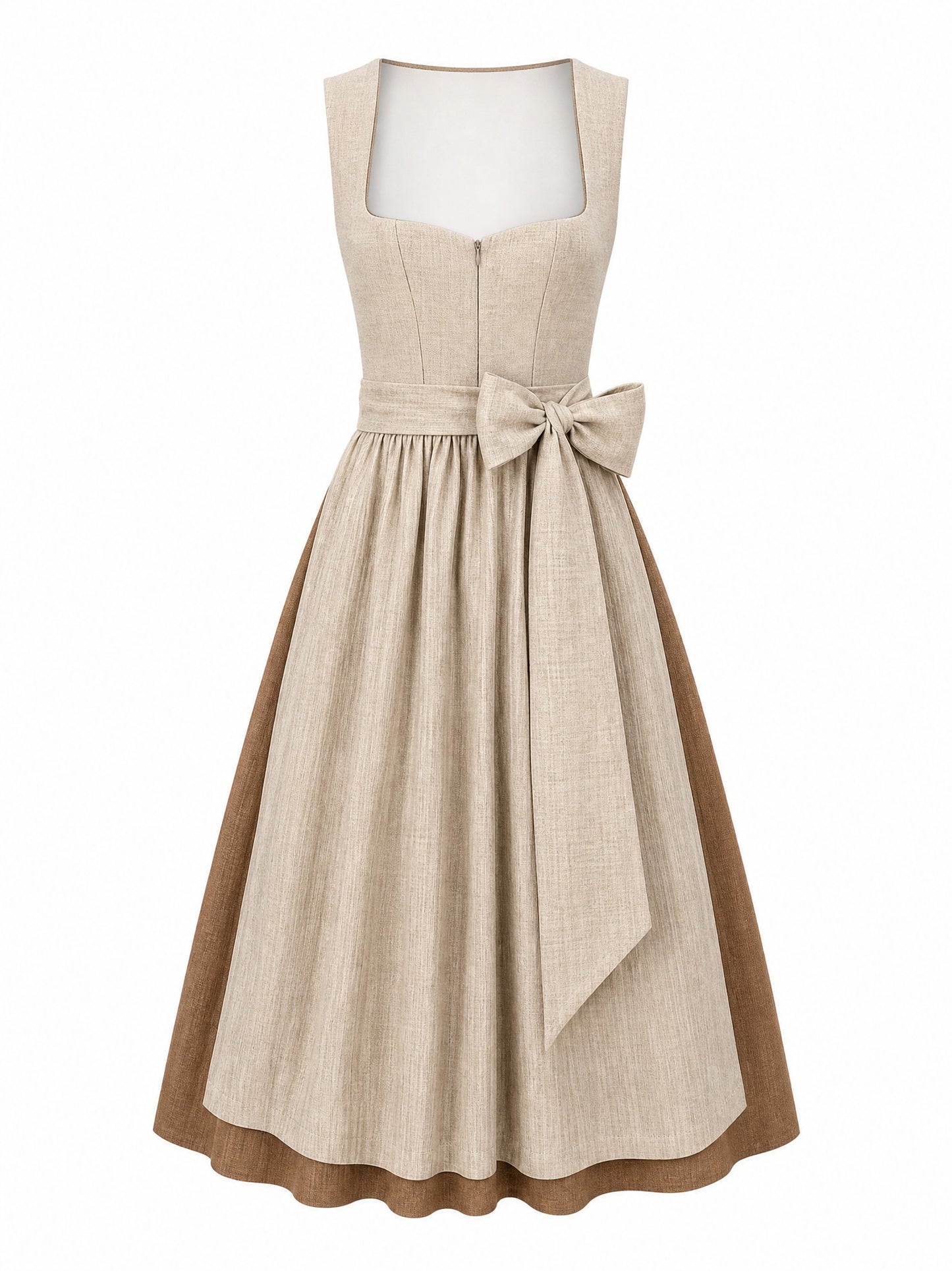 Haferbeige Dirndl Sina – Herzform