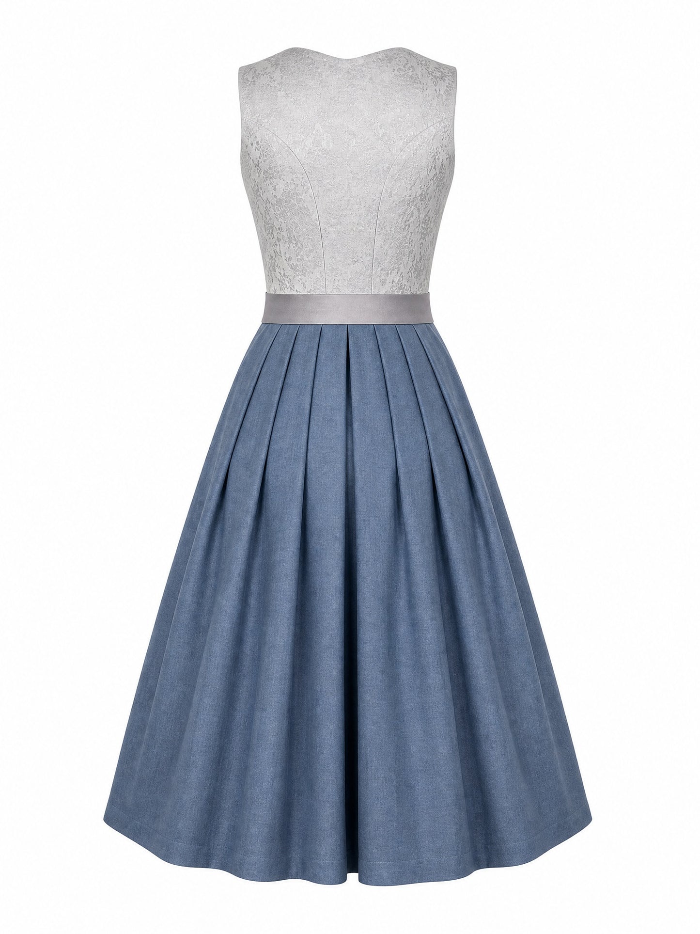 Silberblau Dirndl Erika – Herzform