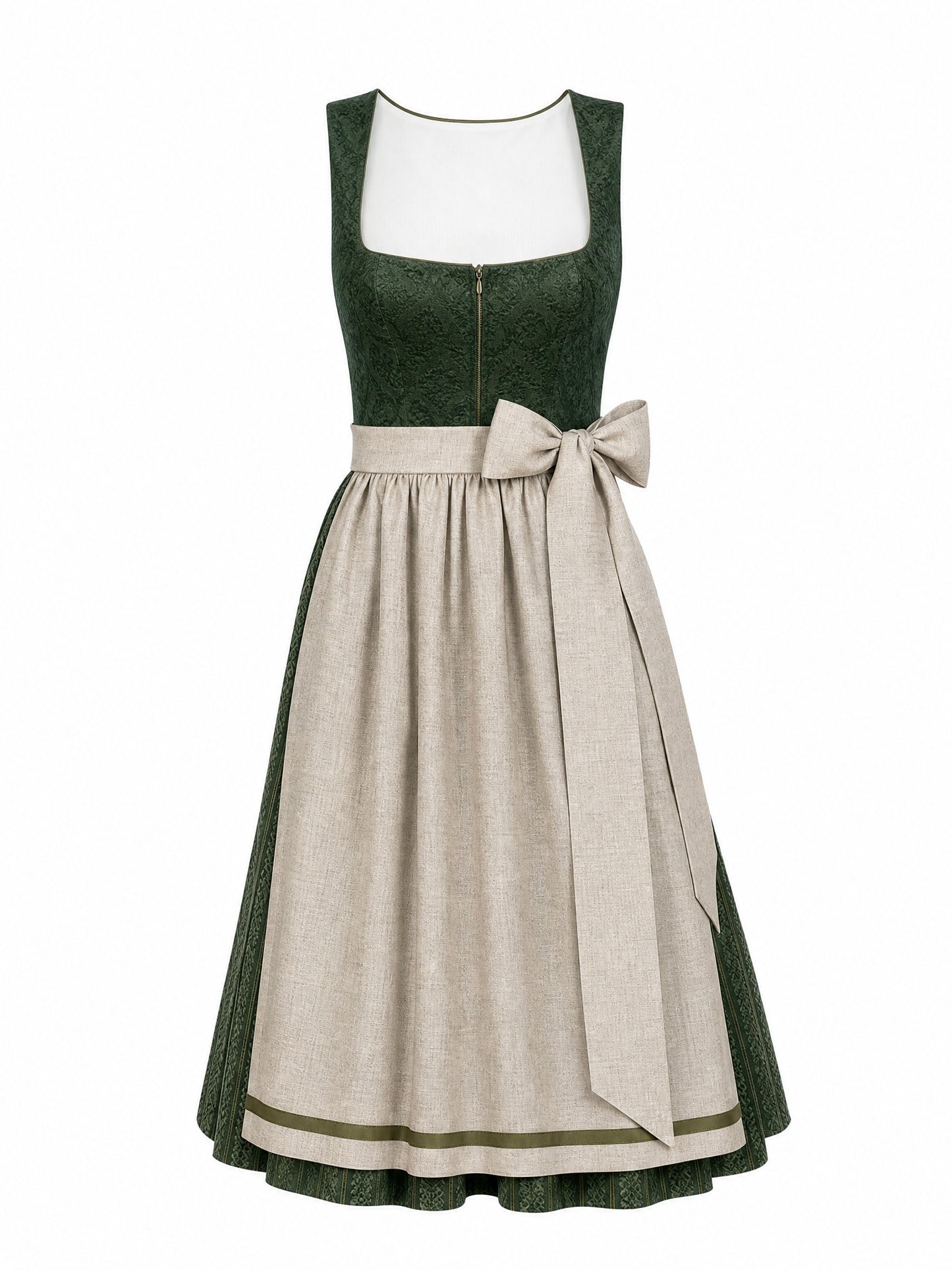 Waldgrün Dirndl Esther – Eckige Linie
