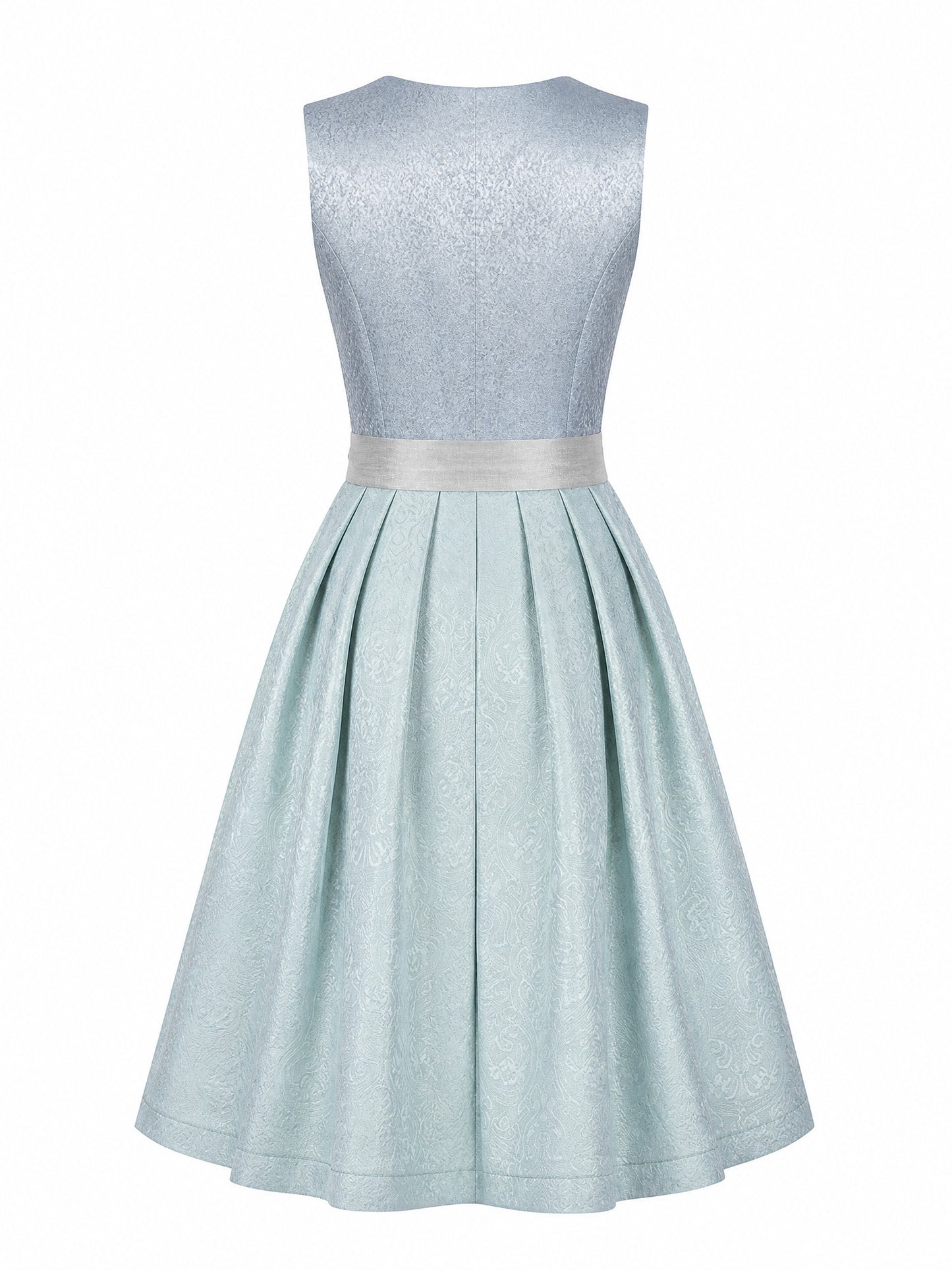 Eisblau Dirndl Tamara – Eckige Linie