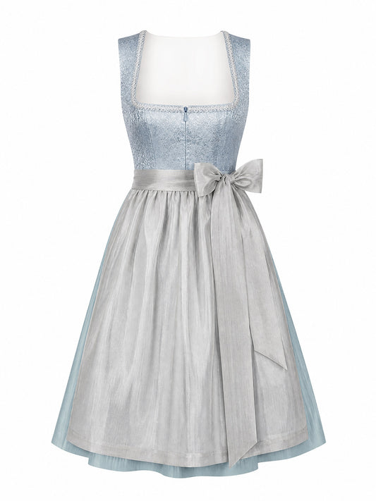 Eisblau Dirndl Tamara – Eckige Linie
