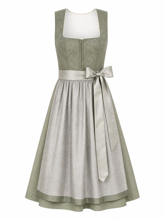 Salbeigrün Dirndl Sarah – Eckige Linie