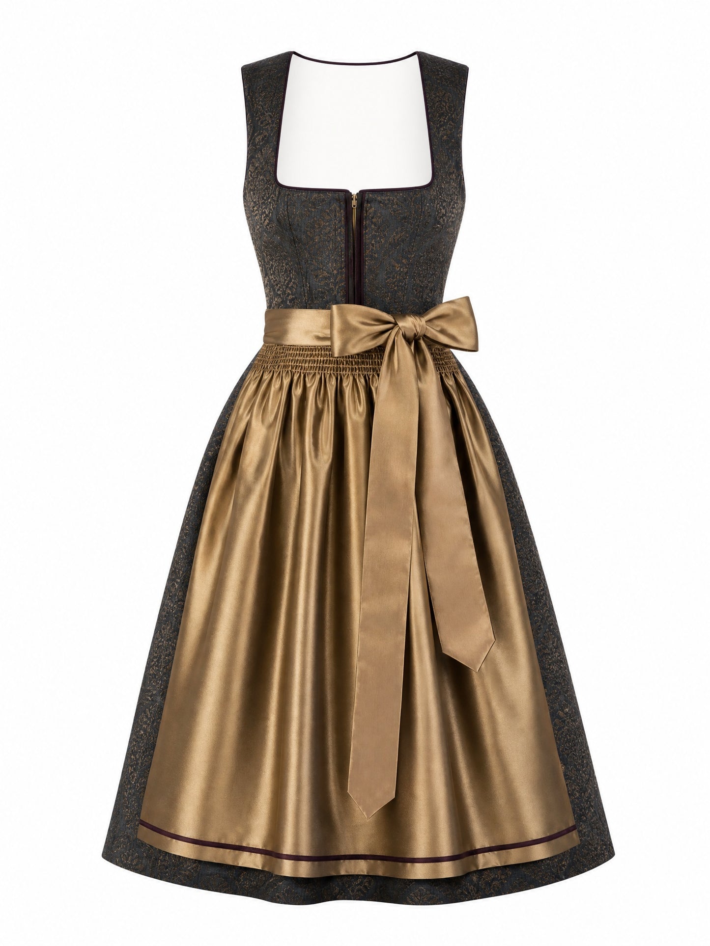 Anthrazit Dirndl Selina – Eckige Linie